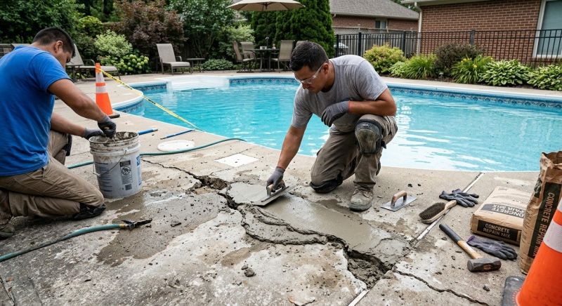 Concrete Pool Deck Repair in Des Moines, IA