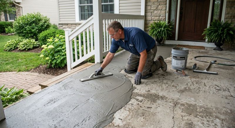 Concrete Porch Resurfacing in West Des Moines, IA